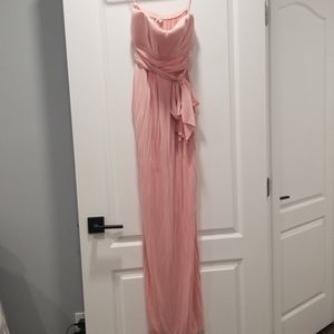 Floor Length Pink Strapless Dress